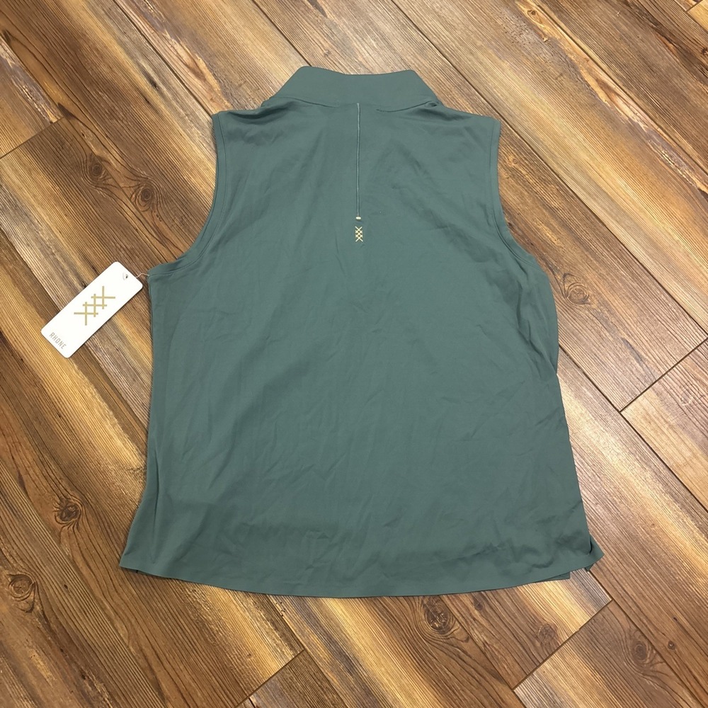 New Rhone Green Course to Court Zip Sleeveless Top Mock Shirt Women's XL - Picture 5 of 5